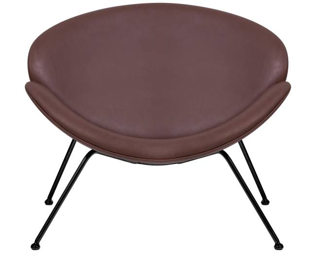 Кресло дизайнерское DOBRIN EMILY, коричневый винил YP5, черное основание