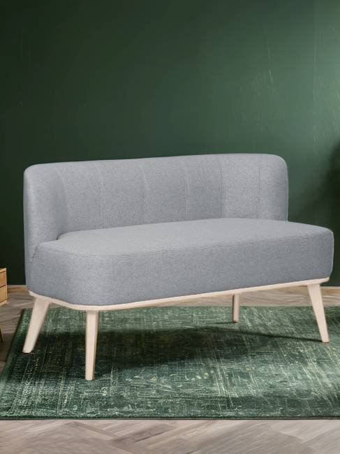 Диван Жирон ткань серый, каркас лак