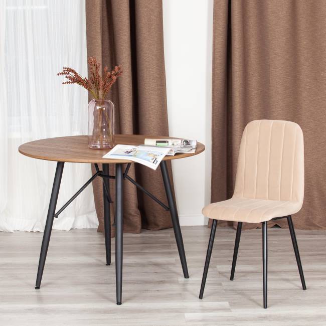 Стул ARC / 1 шт. в упаковке Велюр/металл , 46 х 52 х 88 см, бежевый/черный бежевый Велюр/металл Стул ARC / 1 шт. в упаковке Велюр/металл , 46 х 52 х 88 см, бежевый/черный бежевый Велюр/металл