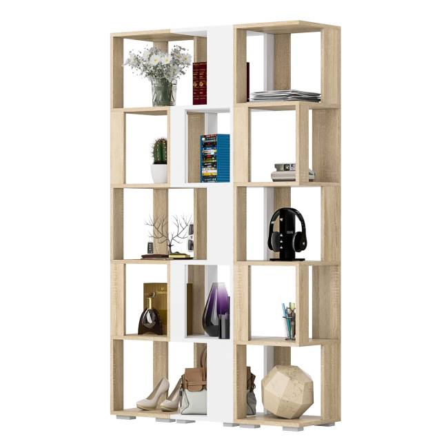 Комплект их 3-х открытых стеллажей цвет дуб сонома/белый Комплект их 3-х открытых стеллажей цвет дуб сонома/белый