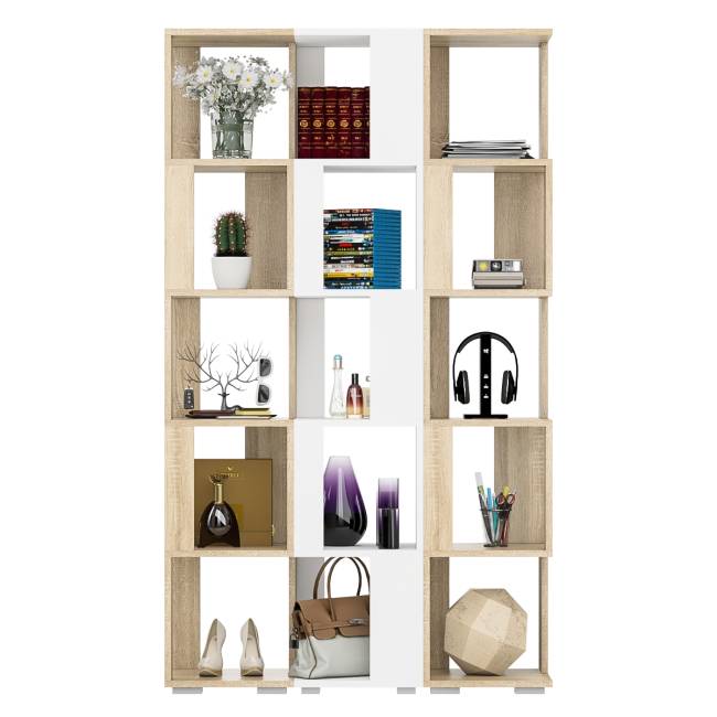 Комплект их 3-х открытых стеллажей цвет дуб сонома/белый Комплект их 3-х открытых стеллажей цвет дуб сонома/белый