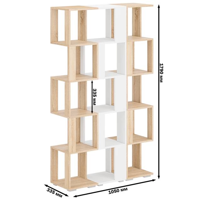 Комплект их 3-х открытых стеллажей цвет дуб сонома/белый Комплект их 3-х открытых стеллажей цвет дуб сонома/белый
