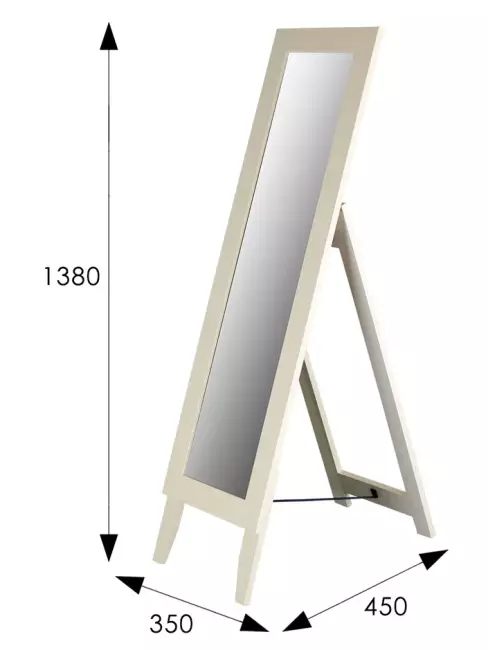 Зеркало напольное BeautyStyle 1 слоновая кость 138 см х 35 см