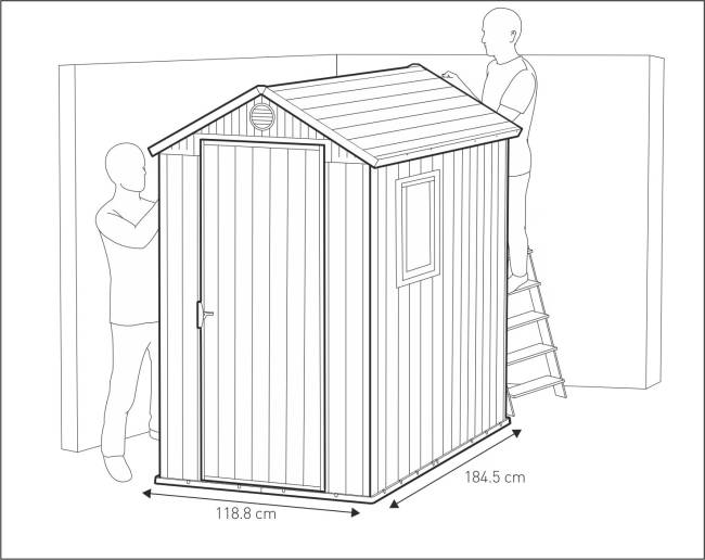 Сарай "Дарвин 4х6" (размеры 118 х 184 см), коричневый