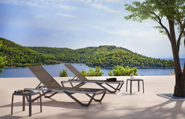 Шезлонг-лежак металлический Wave тортора 1910х715х300 мм