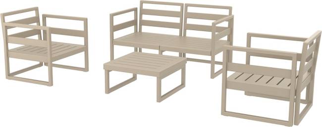 Комплект пластиковой мебели Mykonos бежевый, светло-коричневый