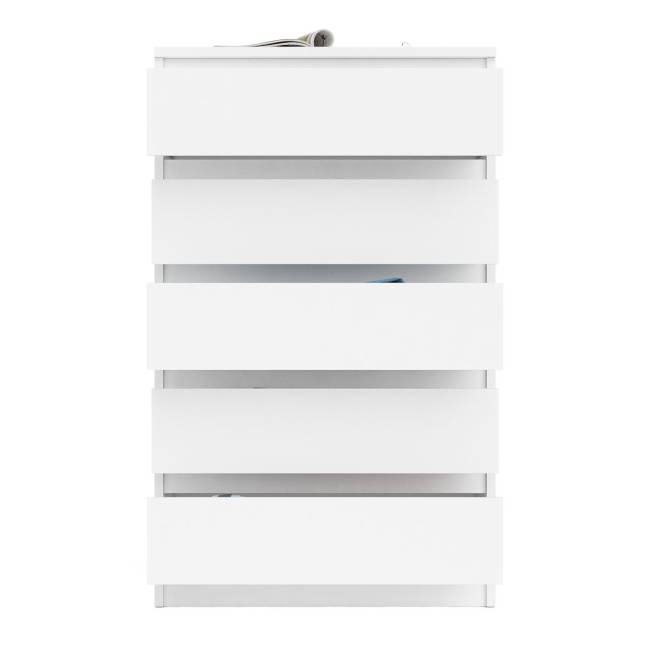 Узкий комод пять ящиков Мори МК700.5 цвет белый