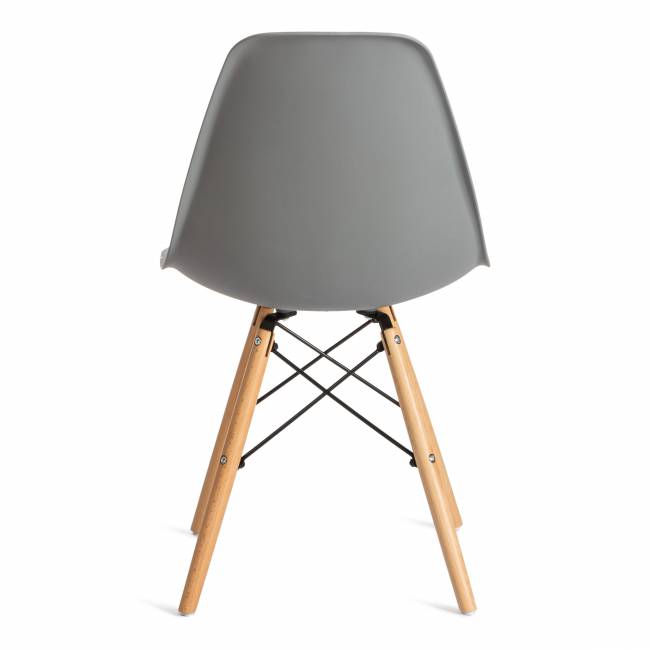 Стул CINDY (EAMES) (mod. 001) дерево бук/металл/сиденье пластик, 51x46x82см, серый/grey (Комплект из 4 шт.) серый/grey дерево бук/металл/сиденье пластик