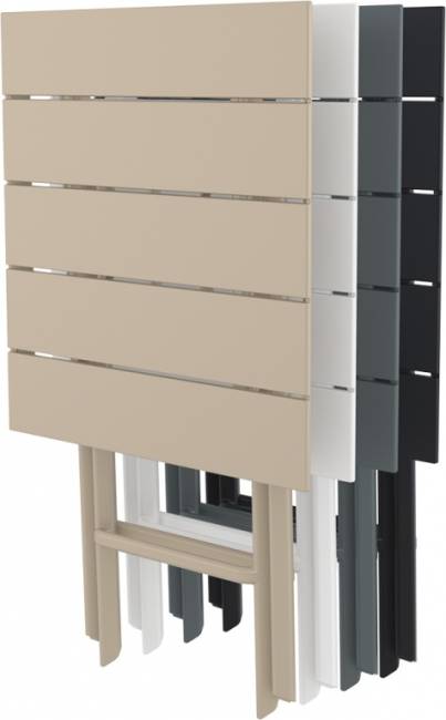 Стол пластиковый складной Helen Folding Table 60 бежевый 600х600х740 мм
