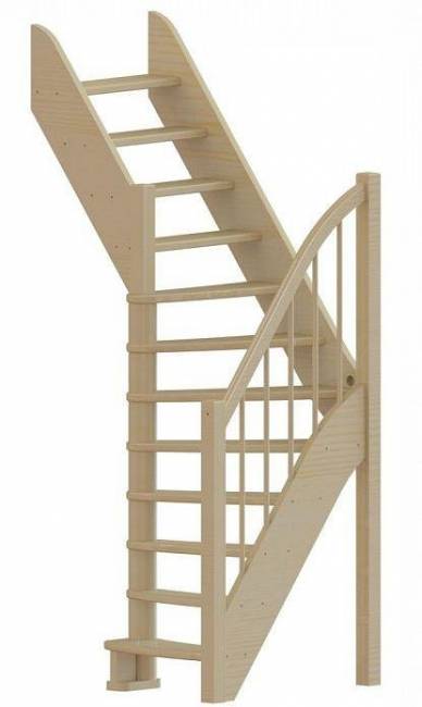 Деревянная лестница ЛС-91м+1 ступень сверху