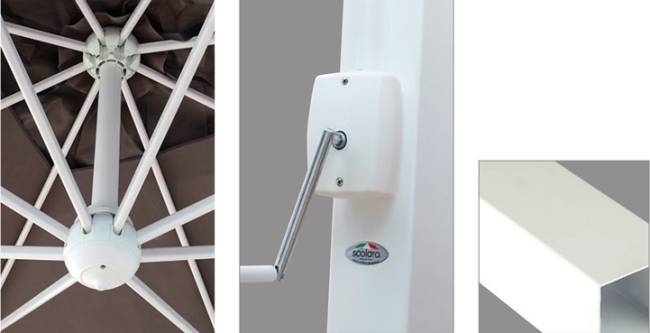 Зонт профессиональный 3х3 м Pompei Braccio белый, слоновая кость 3000х3000 мм