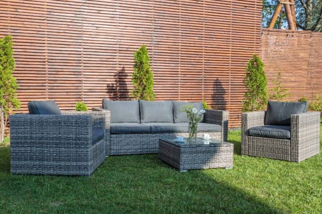 Лаунж-зона KARL с трёхместным диваном (серая)