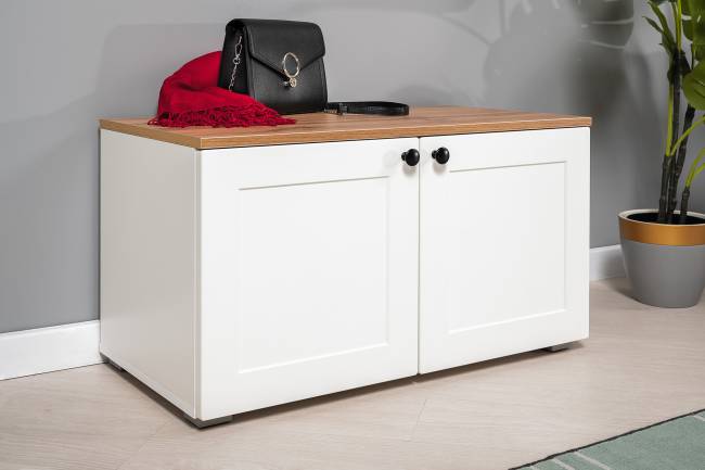 Тумба Остин 13.257 цвет белый шагрень/дуб крафт золотой Тумба Остин 13.257 цвет белый шагрень/дуб крафт золотой