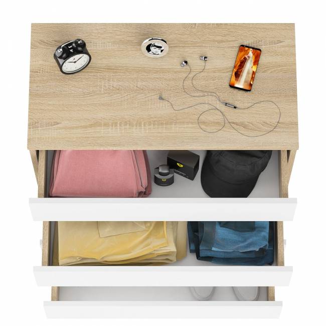 Комод четыре ящика Мори МК800.4 цвет дуб сонома/белый