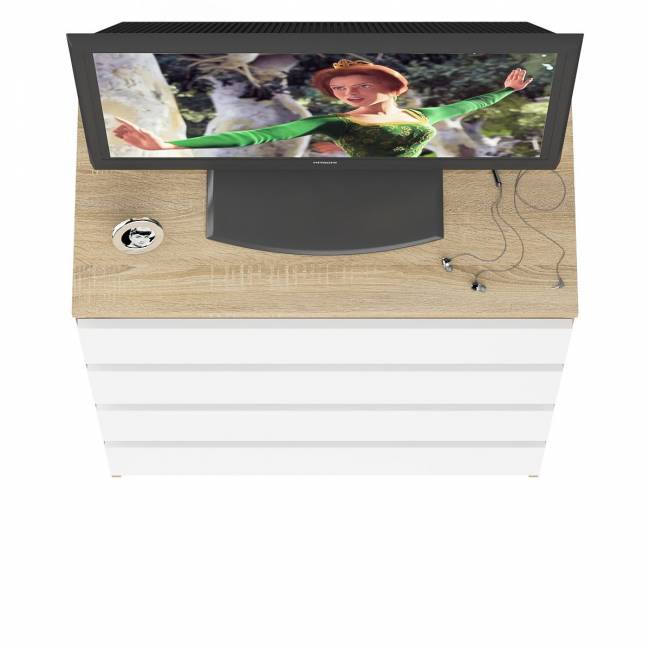 Комод четыре ящика Мори МК800.4 цвет дуб сонома/белый